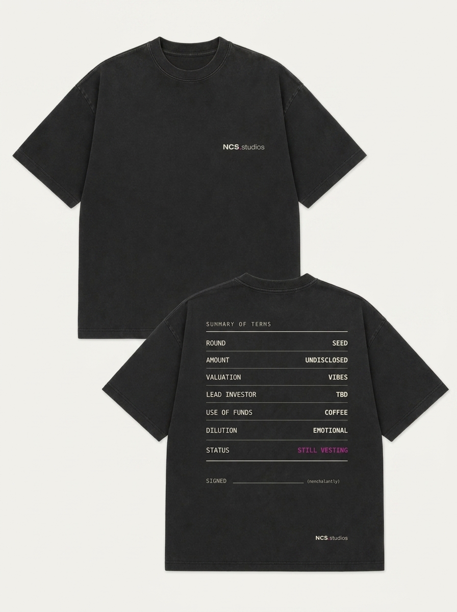 The Term Sheet – Oversized Tee in Washed Black